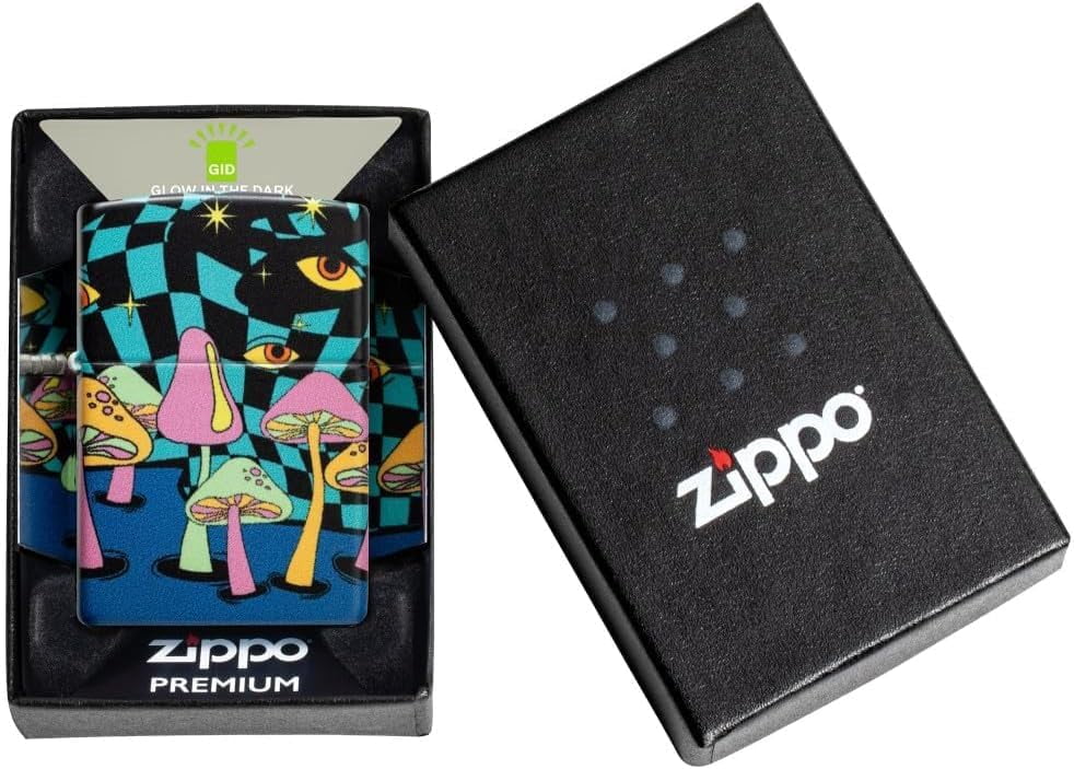 Zippo - Customized Message on Mushroom Party Glow in The Dark Pocket 46564