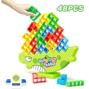Domolli 48 Pcs Balance Tetra Tower Game, Stack Attack Game for 2 Players+ Family Games, Educational Toys for 3+ Years Old Boys and Girls, Kids & Adults Team Building Blocks Toy