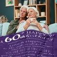 thumbnail image 2 of LHSHID Happy 60th Birthday Decorations Blanket Flannel Soft and Comfortable Anti static Bed Sofa Blanket 60x80in, 2 of 6
