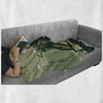 thumbnail image 6 of Razorback Soft Flannel Fleece Throw Blanket, Illustration of Wild Boar Pig on Abstract Landscape, Cozy Plush for Indoor and Outdoor Use, 50" x 70", Sage Green Hunter Green, by Ambesonne, 6 of 6