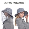 thumbnail image 5 of Sombrero USHAKE Head Net para safari, sombrero para el sol, sombrero de pescador, gris, 5 of 5