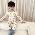 thumbnail image 1 of Pijamas de otoño e invierno para niños de clase A, ropa interior térmica de dibujos animados para niños y niñas, con estructura de lana, para el hogar, para bebés, medianos y grandes, 1 of 6