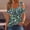 Tops-87Green, variant on Xdegoge Blouses for Women V Neck Cold Shoulder Paint Splash Graphic Regular Fit Shirts Metal Detail Short Sleeve Tops Creative Casual Weekend Clothes