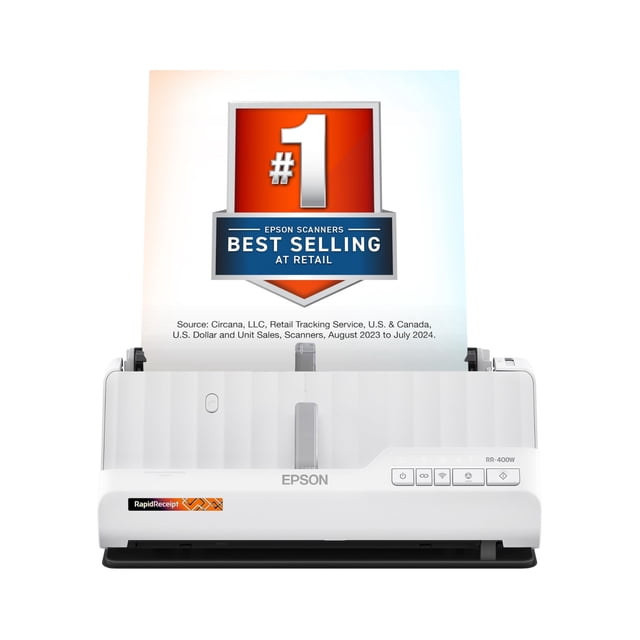 Escáner Epson RapidReceipt RR-400W de escritorio compacto inalámbrico