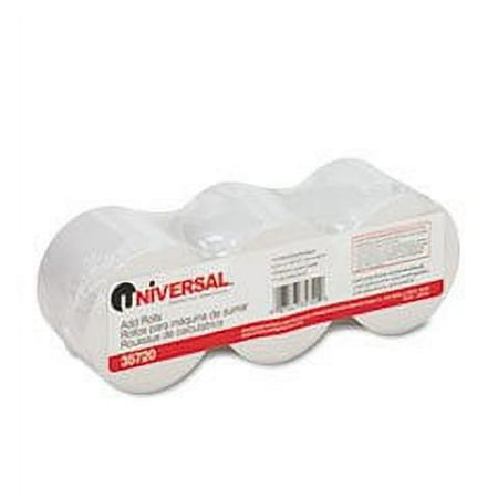 Universal 35720 Adding Machine/Calculator Roll, 16 lb, 1/2" Core, 2-1/4" x 150 ft, White (Pack of 3)