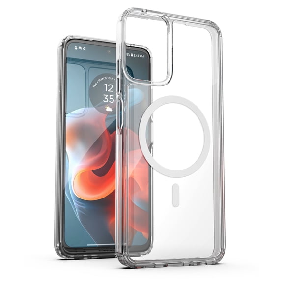 Encased Magnetic Case Designed for Moto G Power 5G 2024 Case (Compatible with MagSafe & Accessories) Wireless Charging Phone Case (Crystal Clear)