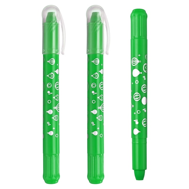 Uxcell Watercolor Gel Crayon, 3Pcs Washable Twist Crayons for Coloring Drawing Painting, Light Green
