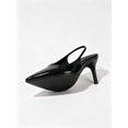 thumbnail image 2 of On feet& in love Women's Pointed Toe Patent PU Slingback Stiletto Heels - Black Dress Shoes for Office & Wedding - Size 9.5, 2 of 7