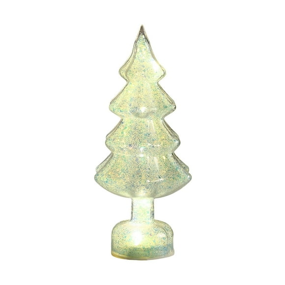 Blue 9.25 Inch Candy Color Glowing Christmas Tree Desktop Ornament Night Light For Bedroom Office Shelf Holiday Scene Ambience Blue Color