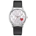 thumbnail image 1 of Reloj de cuarzo con diseño de esfera a la moda, correa de PU, reloj de pulsera informal para mujer, color negro, 1 of 2