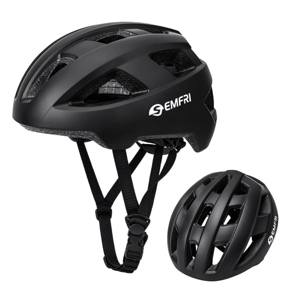 Semfri Adults Bike Helmet Bicycle Cycling Helmet Mountain Road Bicycle Helmet Suitable Multi-Sport for Men & Women Black