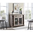 thumbnail image 1 of Gramercy Way Jill Zarin Bar Cabinet Server Sideboard with Glass Doors in Grey Wash, 1 of 8