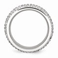 thumbnail image 2 of White Stainless Steel Ring Band Eternity Crystal Round Clear, 2 of 6