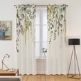 thumbnail image 2 of Kitchen Curtains 84 Inch Length 2 Panels, Eucalyptus Leaves Grommets Window Treatment Curtain, Green Summer Botanical Rustic Thermal Curtains Drapes for Living Room/Bathroom, 2 of 9