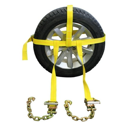 - Side Mount Wheel Net W/ Cam Buckle & 2 Ratchets and Chain Extensions