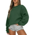 thumbnail image 1 of Sweat-shirt à Manches Longues pour Femmes Casual Col Rond Pull à Capuche en Molleton, 1 of 6