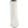 thumbnail image 2 of Nine West Bolana White Leather Pointed Toe Stiletto Heel Fashion Ankle Boots (White, 5), 2 of 6