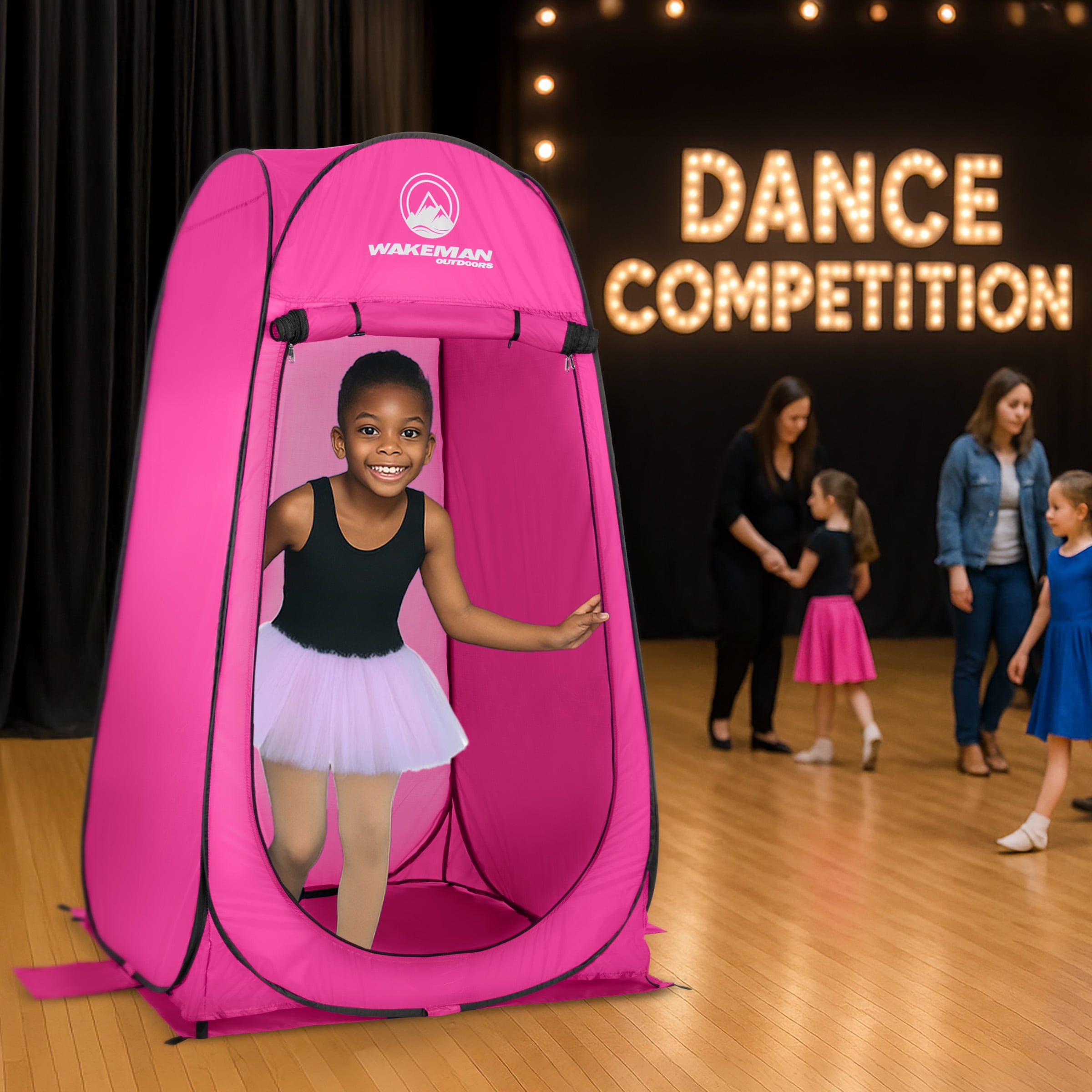 Wakeman Kid Size Pop Up Changing Tent, 3x3x5.2ft Mini Portable Toilet Stall or Dressing Room, Pink