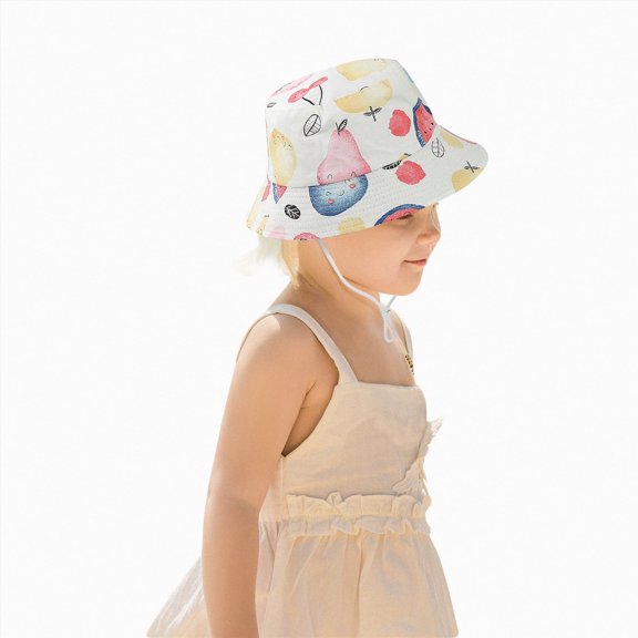 Kids Sun Hat Sun Protection Bucket Hat Toddler Summer Beach Play Hats with Neck Flap for Girl and Boy Ages 3~10(E,One Size)