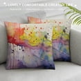 thumbnail image 3 of JEUXUS  Throw Pillow Cover Abstract Art Watercolor Paint Canvas Color Blue Yellow Red Vivid Splash Stroke Decor Lumbar Pillow Case Cushion for Sofa Couch Bed Standard Queen Size, 3 of 5