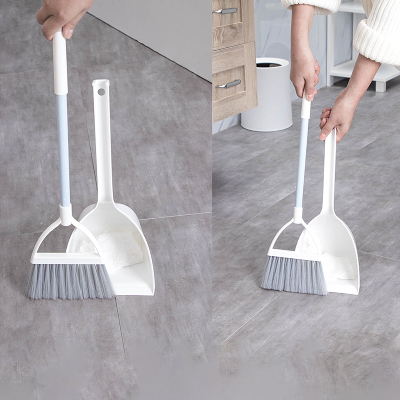 Children's Brooms and Dustpan Set, Kids Cleaning Supplies Broom with Dustpan Combo, Stainless Steel Handle Broom and Pan Set for Home Office Kitchen