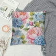 thumbnail image 2 of Shiartex  Blooming Flowers Throw Pillow Covers,Summer Garden Watercolor Botanical Roses Decorative Pillow Covers Digital Printing Blended Fabric for Couch Sofa Bed Invisible Zipper, 2 of 5