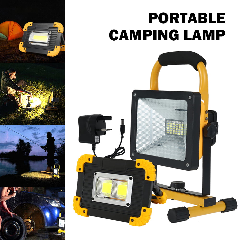 20W LED Rechargeable Cordless Work Site Flood Light Mobile Portable Camping Lamp 