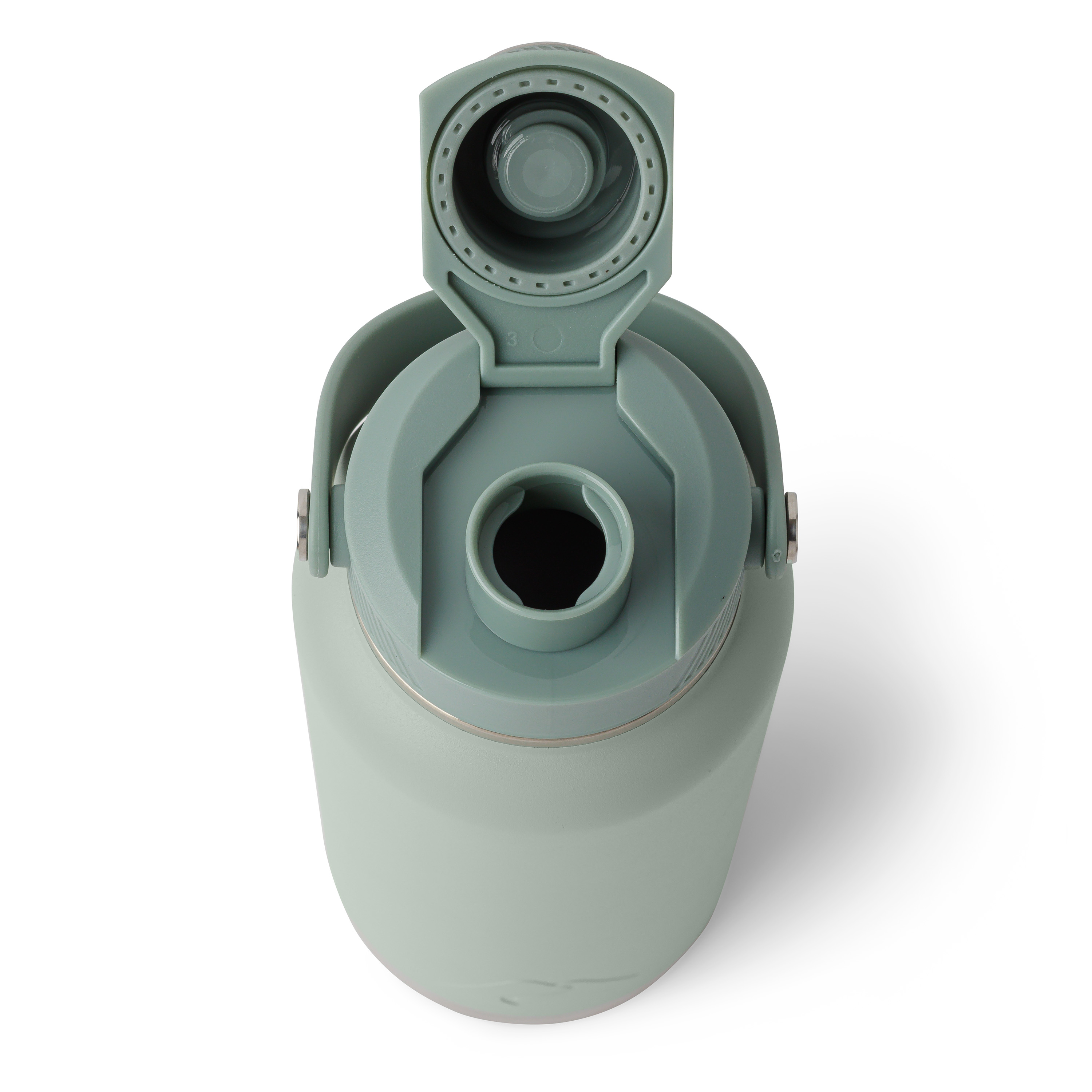 Botella de agua aislada de acero inoxidable de 32 oz con tapa de chorro, color verde salvia 8