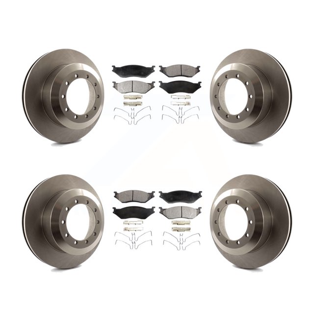 Transit Auto - Front Rear Disc Brake Rotors And Semi-Metallic Pads Kit For International IC Corporation TerraStar AE School Bus AC Commercial K8F-103749