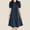 Navy, variant on Wrap Dress Women's Dresses Button Down Peplum Midi Dresses Petticoat Short Sleeve Crew Neck Green Mid-Length Adaptable Womens Dresses Casual L