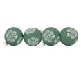 thumbnail image 3 of Northlight Glass Christmas Ball Ornaments with Snowflakes - 3" (80mm) - Green and White - 4ct, 3 of 7