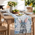 thumbnail image 3 of Burlap Table Runner 90 Inches Long,Spring Blue Flower Rabbit Non-Slip Kitchen Table Runners for Dining Room Everyday Use Party Table Decorations Retro Buffalo Plaid Pastoral Floral, 3 of 9
