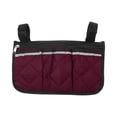 thumbnail image 3 of Beach Chair Armrest Bag, Waterproof Beach Chair Hanging Storage Pouch Arm Rest Magazine Snack Bag with 4 Pockets for Camping Outdoors,Claret, 3 of 7