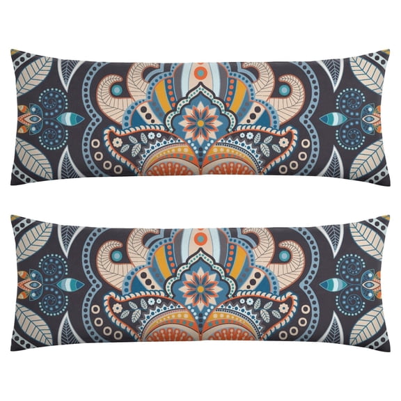 Vintage Paisley Pattern Body Pillow Cover 20x54 - Elegant Floral Boho Pillowcase with Zipper, Full-Length Support for Back & Hips, Stretchy & Durable Fabric