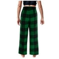 thumbnail image 4 of MASZONE Girls Fleece Pajamas Christmas Pjs Boys Pajama Pants Plush Pajama Pants for Girls Fleece PJs Long Sleep Plaid Pants with Pockets Green 9-10 Years, 4 of 8