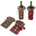 thumbnail image 4 of Cubierta para botella de Navidad, 2 piezas de tela navideña, decoración de mesa navideña para vino, decoración para botella de vino, meticulosamente diseñada, 4 of 8