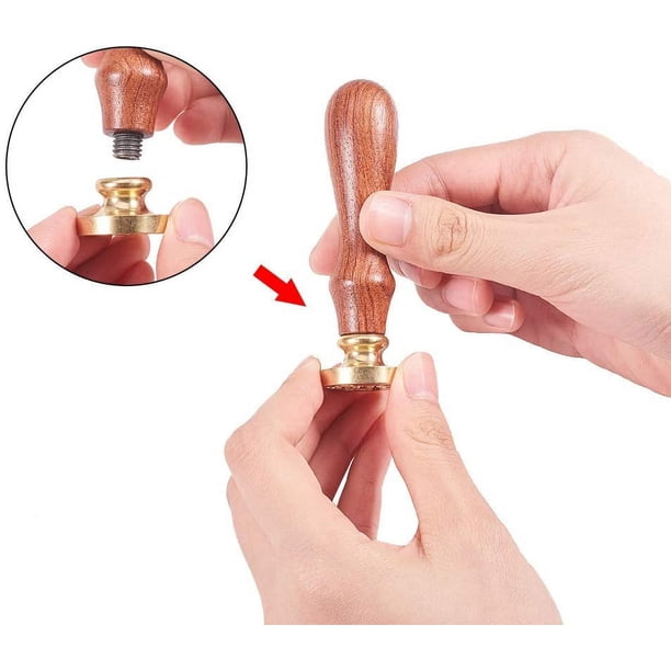 1PC Brass Sealing Wax Seal Stamp Wood Handle Jesus Cross Vintage 25mm for  Envelopes Party - Walmart Business Supplies