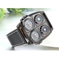 thumbnail image 2 of Reloj con brújula, reloj de cuarzo deportivo militar de doble zona horaria para hombres, negro con termómetro de brújula decorativo Excelente Rendimiento, 2 of 5