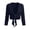 Navy-04, variant on Perfectbot Women's Tie Front Cropped Cardigan 3/4 Sleeve Open Front Knit Shrug Lightweight Casual Bolero Cover Up