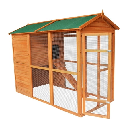 Pawhut Deluxe Large Backyard Chicken Coop/Hen House with Outdoor Run