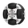thumbnail image 4 of Roue Omnidirectionnelle, Double Roue Omnidirectionnelle Argent Noir pour Kit Robotique de Plate-Forme, 4 of 8