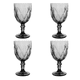 thumbnail image 1 of Juego 4 Copas de Vidrio Cristal para Champaña Vino Agua Color Humo, 1 of 4