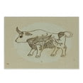 thumbnail image 1 of Zodiac Taurus Cutting Board, Hand Drawn Bull with Ornaments Vintage Antique Design, Decorative Tempered Glass Cutting and Serving Board, Small Size, Brown and Sand Brown, by Ambesonne, 1 of 1