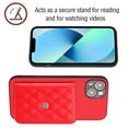 thumbnail image 2 of Allytech iPhone 15 Plus Wallet Case with Hand Wrist, PU Leather RFID Blocking Cards Slots Shockproof Stand Feature Bumper Magnetic Closure Slim Shell Phone Case for Apple iPhone 15 Plus, Red, 2 of 7