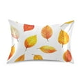 thumbnail image 7 of Yayeee Pillowcase Queen Size Set of 2 Satin Wrinkle Resistant Pillow Case, Orange Leaves, 7 of 7