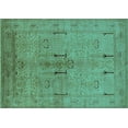 thumbnail image 1 of Ahgly Company Machine Washable Indoor Rectangle Oriental Turquoise Blue Industrial Area Rugs, 5' x 7', 1 of 4