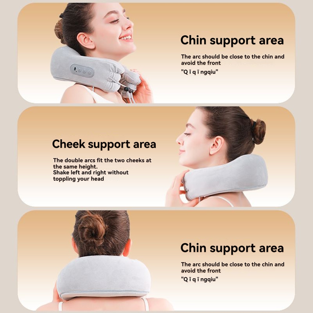 U-Shaped Cervical Massage Pillow EMS Pulse Remote Control Heating Neck Electric Massager Home  Gift