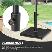 Crestlive Products 40lbs Square Concrete Umbrella Base, Outdoor Market Umbrella Stand, Black