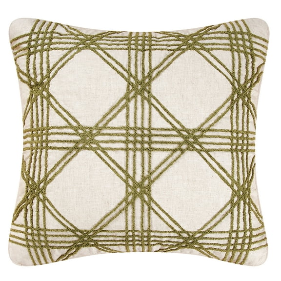 Colonial Williamsburg Lattice Tufted Pillow, 20" x 20"