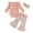 Pink, variant on Toddler Baby Girl Fall Clothing Open Buckle Long Sleeve Romper Floral Flared Pants Outfit 𝐈𝐧fant Girls Clothes Set